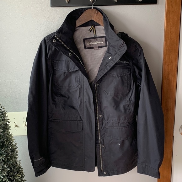 Eddie Bauer Charly Waterproof Utility Jacket XS Black Lined WeatherEdge Outdoor - Picture 7 of 16